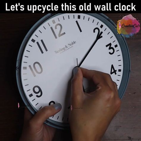 Let's upcycle this old wall clock | wall, clock | Let's upcycle this old wall clock | By CreativeCat Old Clock Reuse Ideas, Clock Upcycle Ideas, Old Clock Diy, Old Wall Clock, Outdoor Wall Clocks, Wall Clock Light, Clock Ideas, Diy Wall Clock, Wall Watch