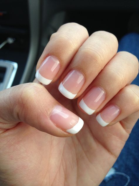 Gel Nails: French Tips  Natural Look French Tips Natural, Gel French Tips, Natural Nail Tips, Nails French Tips, French Tip Gel Nails, Gel Nails Long, Gel Nails French, Emerald Nails, Opal Nails