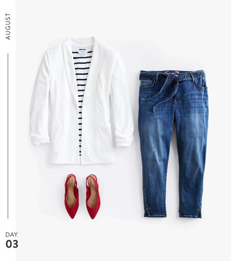 31 Days of Outfits: August Edition | Stitch Fix Style August Style, Pink Denim Skirt, Pointy Flats, Stitch Fix Style, Stitch Fix Outfits, Feminine Blouses, Stitch Fix Stylist, Womens Fashion Edgy, 31 Days