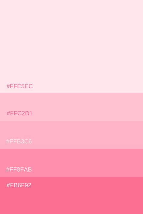 A mixture of shades of pink to help with branding design inspiration Strawberry Milk Color Palette, Business Palette Color, Six Colour Palette, Small Business Color Palette, Pink Brand Color Palette, Pink Pantone Palette, Pink Pallet Color, Pink Colour Pallet, Pink Palette Color