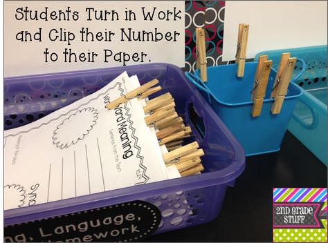 Managing Your Turn-In Tray Using Clothespins - Owl-ways Be Inspired Teaching 2nd Grade, Missing Work, Teaching Organization, Classroom Procedures, Master List, Organization And Management, Classroom Organisation, 4th Grade Classroom, Resources For Teachers