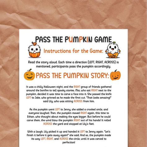 Pass The Pumpkin, Pumpkin Story, Pumpkin Games, A4 Paper Size, If You Are Happy, Halloween Printable, Printable Game, Game Printable, Halloween Games