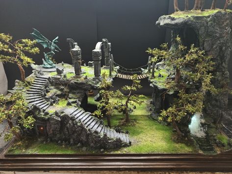 Warhammer Display, Fantasy Diorama, Forest Miniature, Dnd Diy, Halloween Village Display, Dnd Crafts, Dnd Mini, Warhammer Terrain, Game Terrain