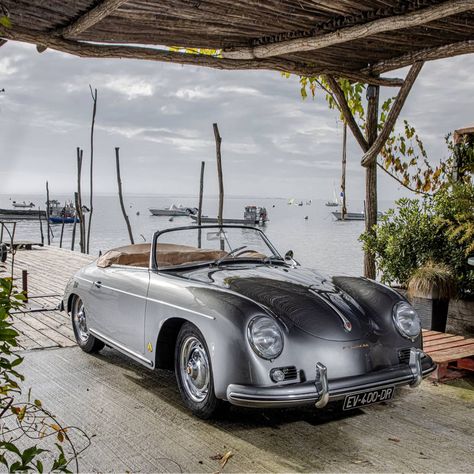 Porsche Classic Car, Classic Porsche Convertible, Porsche 356 Convertible, 1955 Porsche 550 Spyder, 1955 Porsche 356 Speedster, White Vintage Porsche, Porsche Classic, Porsche Models, Classic Porsche