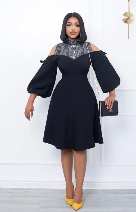 Official African Wear For Ladies, Black Coperate Gowns For Ladies, Short Office Gown Styles, Coperate Gown Styles, Cooperate Gown Style, English Dresses For Ladies, Coperate Outfits For Ladies, Corporate Gowns For Church, Black Corporate Dress