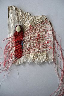 Women's Suffrage, Detail Couture, Sculpture Textile, Spirit Dolls, Red Thread, Textile Fiber Art, Thread Art, Art Textile, Stitching Art