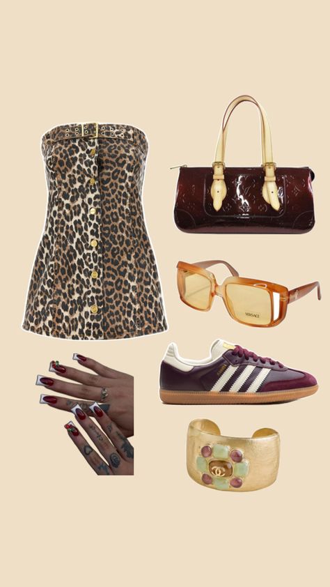 Leopard print mini dress, burgundy sambas Leopard Outfit, Leopard Outfits, Printed Mini Dress, Beauty Inspiration, Style Board, Summer Outfit, Leopard Print, Fashion Beauty, Summer Outfits