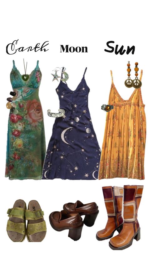 Earth Moon Sun, Sun Celestial, Earthy Outfits, Estilo Rock, Estilo Hippie, Clothes And Shoes, Moon Sun, Dress Shoe, Swaggy Outfits