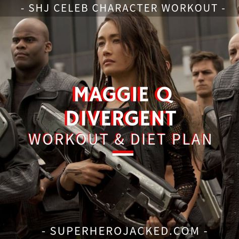 Maggie Q Divergent Workout Routine and Diet Plan Shayleen Woodley, Divergent Workout, Katonah Yoga, Character Workouts, Workout Female, Superhero Academy, Maggie Q, Calf Muscles, Free Workouts