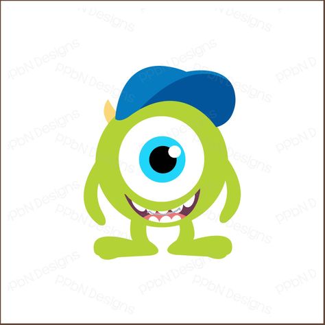 baby Monsters Inc Monsters Inc Nursery, Monster University Party, Monster Svg, Silhouette Cameo Files, Silhouette Template, Mike Wazowski, Hanger Design, Baby Monster, Cricut Cards