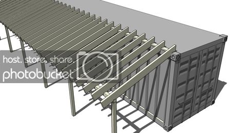 Adding Shed Roof on Side of Shipping Container Shipping Container Barn, Shipping Container Workshop, Shipping Container Sheds, Shipping Container Swimming Pool, Shipping Container Storage, Prefab Shipping Container Homes, Shipping Container Buildings, Shipping Container Pool, Shipping Container Cabin