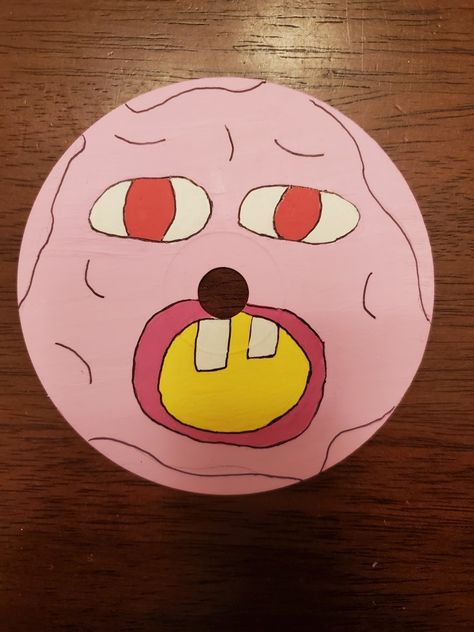 Light pink tyler the creator cherry bomb character painted cd Tyler The Creator Cherry, Sticky Tack, Cherry Bomb, Tyler The Creator, Acrylic Paint, Acrylic Painting, Cd, Cherry, Mario Characters