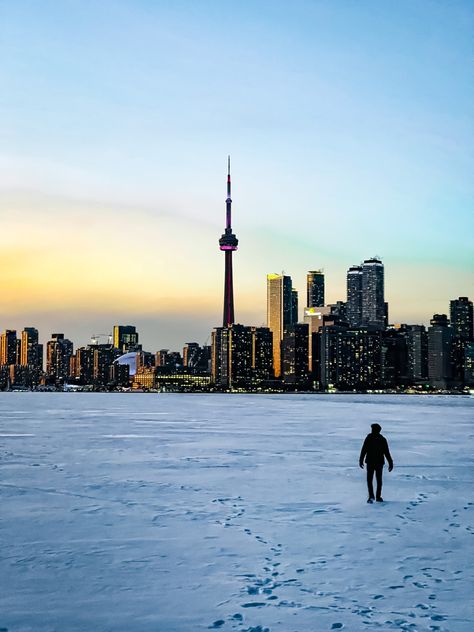 Toronto skyline view from islands #skyline #winter #torontoislands #canada #sunsets Toronto In Winter, Toronto Skyline, Toronto Island, Skyline View, Cn Tower, New York Skyline, Toronto, Tower, New York