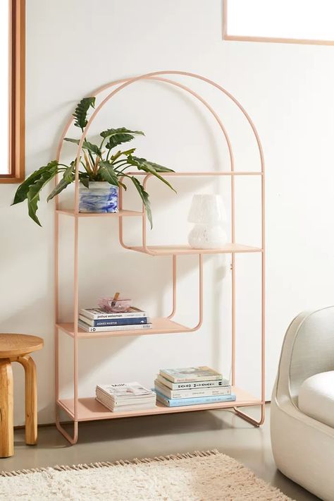 Curved Bookshelf, Pink Bookshelves, Acrylic Bookshelf, Large Bookshelves, White Bookshelves, Metal Bookshelf, Corner Bookshelves, Furniture Storage Cabinets, Uo Home