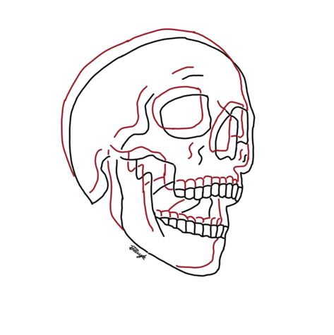 Skull Outline Tattoo, Simple Tattoo Outlines, Rockstar Tattoo, Black Line Tattoo, Character Tattoos, Simple Skull, Simple Tattoos For Guys, Cartoon Character Tattoos, Flash Tattoo Designs