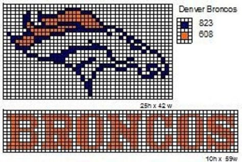 These are the NFL logo and name plate patterns that I use to make scarfs and beenie hats.                           Here is a pattern for th... Perler Football, Sports Crochet, Locker Signs, Nfl Logos, Denver Broncos Logo, Broncos Logo, Graph Crochet, Nfl Logo, Beadwork Patterns