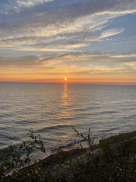 Beautiful sunset over lake Michigan Michigan Sunset, Sunset Over Lake, Lake Michigan, Beautiful Sunset, Michigan, Lake