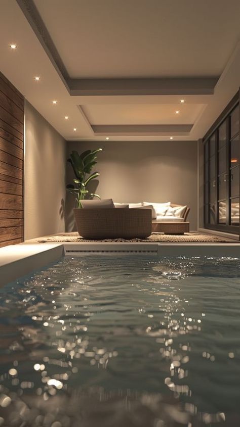 Home Spa Room, Indoor Pool Design, Piscina Interior, Dream Life House, Luxury Pools, Smart Home Design, Dream Pools, Modern Mansion, Dream House Rooms