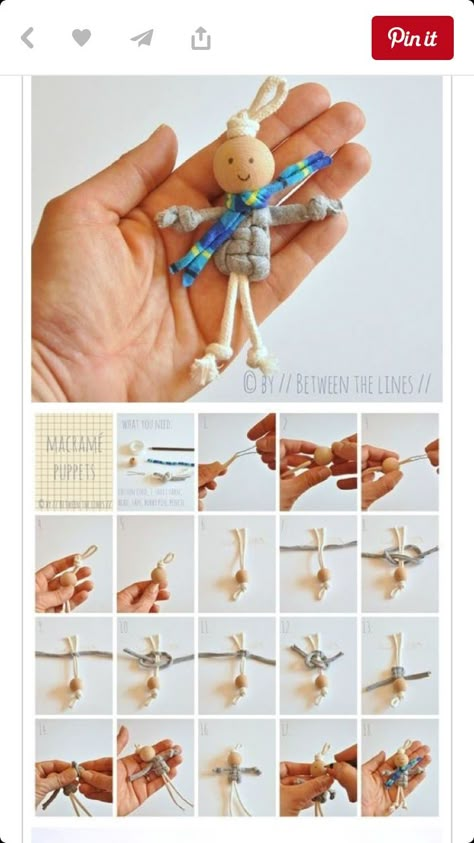 Paracord Projects Diy, Bead Dolls, Yarn Dolls, Doll Diy Crafts, Paracord Projects, Rope Crafts, Macrame Patterns Tutorials, Craft Show Ideas, Macrame Projects