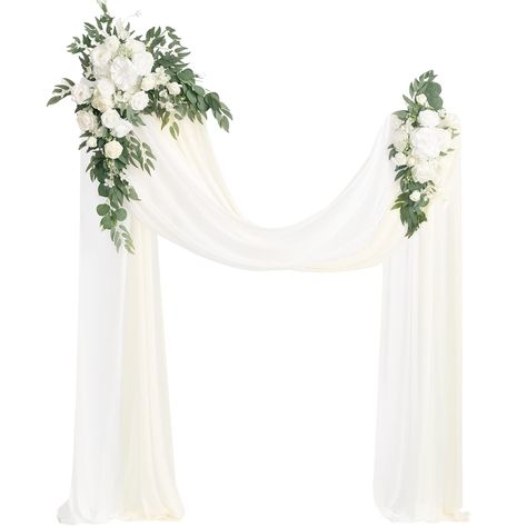 PRICES MAY VARY. COLOR INSPIRED: Create a classical elegance atmosphere with the white and sage inspirations. Elevate your special moment on wedding ceremony backdrop decorations with Ling’s exquisite wedding arch flowers kit. FIT ON ARCH: Tailored for decorating 5' W x 6'5" H arch stand as photography show. Floral swags curve hanging on the arch, measuring about 3.6ft L x 1ft W and 2ft L x 0.82ft W. NEVER WILTED: Substitute for costly fresh flowers and greenery, providing over 70% budget saving Hanging Flower Arrangements, Sweetheart Table Flowers, Rose Arbor, Sage Green Floral, Wedding Arch Flowers, Sage Wedding, Arch Flowers, Outdoor Party Decorations, Wedding Ceremony Backdrop