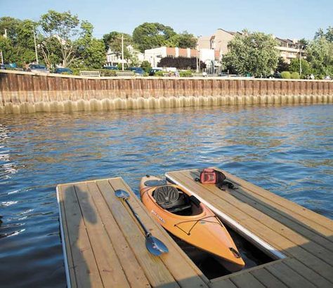 Port Washington New York, Fishing Dock, Lake Dock, Lakefront Living, Kayak Storage, Boat Storage, Floating Dock, Small Boutiques, Kayak Trip