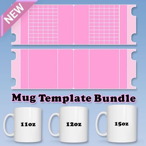 Mug Template Bundle, 11oz 12oz 15oz Full Wrap Coffee Cup Template, Mug Press Full Wrap Sublimation template, Svg files for Cricut, Png Eps Mug Template Free Printable, 15 Oz Mug Template, Coffee Cup Template, Diy Mug Designs, Cup Template, Windows 1, Cricut Supplies, Cricut Tips, Mug Press