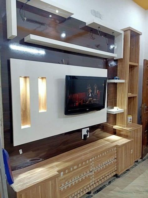 Tv Room Designs, Tv Cupboard Design, Wardrobe Laminate, Tv Cabinet Design Modern, Small Space Bathroom Design, Wardrobe Laminate Design, Laminate Design, Led Unit, Modern Room Design