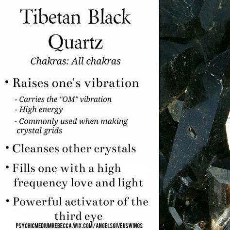 Tibetan Black Quartz crystal meaning Quartz Crystal Meaning, Quartz Meaning, Tibetan Quartz, Crystals Gems, Black Quartz, Gemstone Meanings, Crystal Therapy, Crystal Healing Stones, Crystal Meanings