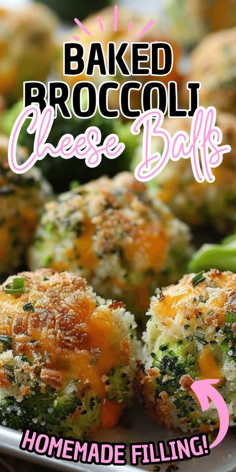 Baked Broccoli Cheese Balls Baked Broccoli Cheese Balls, Baked Cheese Balls, Brocoli And Cheese, Broccoli Cheese Balls, Tailgate Foods, Potato Cheese Balls, Baked Broccoli, Broccoli Bites, Broccoli Bake