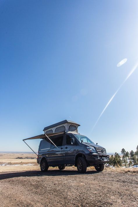 Sprinter Pop Top, Vanlife Diy, Walnut Butcher Block Countertops, Sprinter Moto Van, Mercedes Sprinter 170 Conversion, Grey Water System, Walnut Butcher Block, Mercedes Sprinter 4x4, Drinking Water Filter