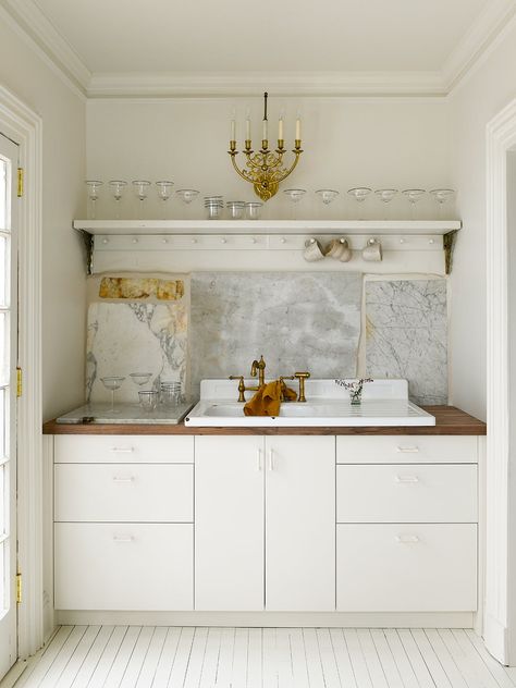 Painted Mudroom, Leanne Ford Interiors, Slab Cabinet Doors, Ikea Sektion Cabinets, Slab Cabinets, No Upper Cabinets, Erin Kelly, Laundry Room/mudroom, White Fridges