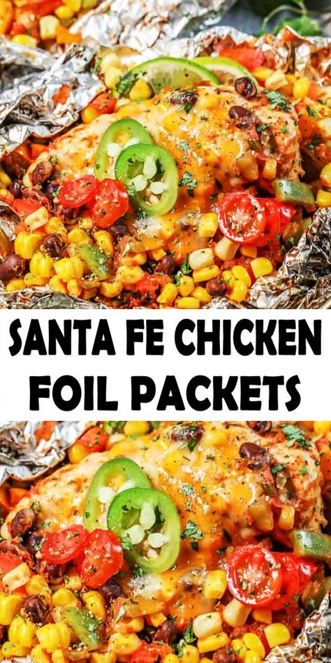 Santa Fe Chicken Foil Packets - Countsofthenetherworld.com | Recipe | Healthy grilling recipes, Grilled dinner, Foil packet meals Santa Fe Chicken, Chicken Foil Packets, Foil Dinners, Foil Pack Meals, Foil Packet Meals, Foil Packet, Healthy Grilling Recipes, Grilled Dinner, Healthy Grilling