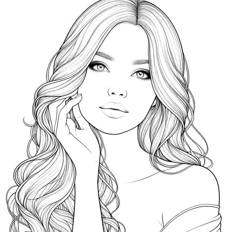 Free Printable Realistic Girl Coloring Pages Of People, Teen Drawing, Dibujos Halloween, Simple Face Drawing, Girl Coloring Pages, Blank Coloring Pages, People Drawings, People Coloring Pages, Face Outline