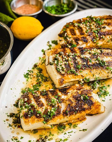 Asian Sea Bass Recipes, Seabass Recipe Grilled, Sea Bass Grilled Recipes, Striped Bass Recipes, Smoked Sea Bass Recipes, Best Chilean Sea Bass Recipe, Grilled Seabass Recipe, Chilean Sea Bass Recipe Grilled, Stripped Bass Recipes