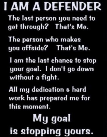 Football Defenders Quotes, Soccer Defender Wallpaper, Field Hockey Goalie Quotes, Field Hockey Relatable, Field Hockey Quotes Motivational, Field Hockey Inspirational Quotes, Soccer Defender Quotes, Goalkeeper Quotes Motivation, Hockey Motivational Quotes