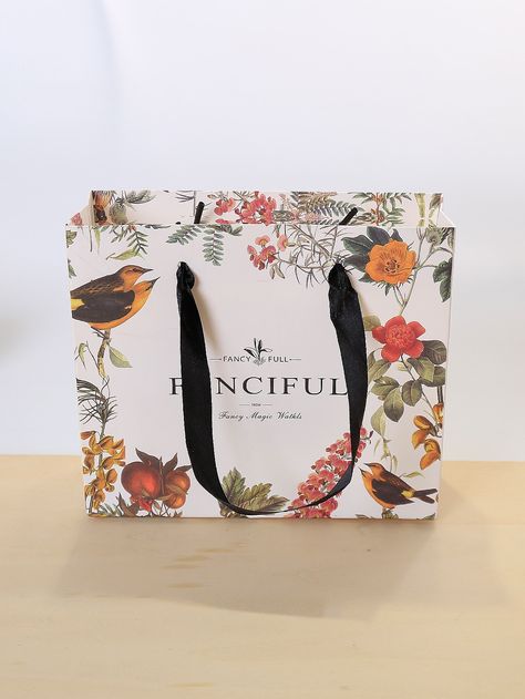 Multicolor    Paper Animal,Floral,Letter Gift Bags Embellished   Event & Party Supplies Paper Bag Ideas Design, Gift Bag Design Ideas, Printed Paper Bags, Paper Bag Flowers, Floral Packaging, Shopping Bag Design, Paper Bag Design, Print On Paper Bags, Packaging Design Trends