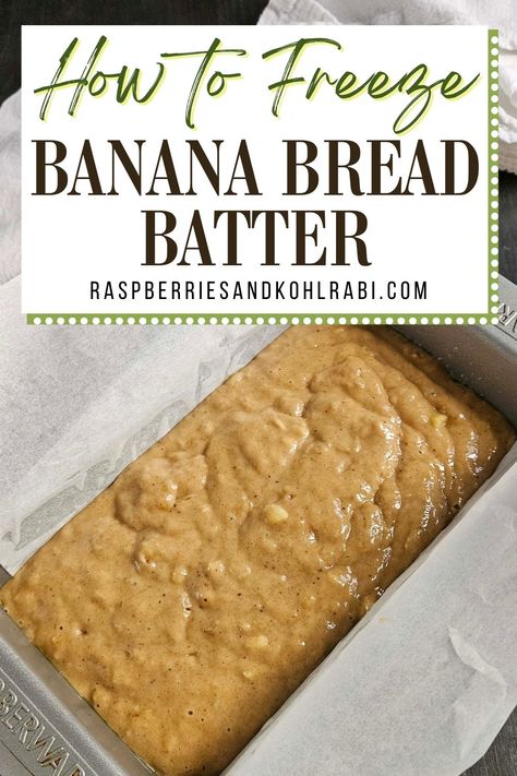 Learn how to preserve your beloved banana bread batter with this easy guide on how to freeze banana bread batter. Whip up a batch of your favorite recipe, portion it into freezer-friendly containers, and pop them in the freezer. Now you can have fresh-baked banana bread anytime by simply thawing the batter, pouring it into a loaf pan, and baking to perfection. Enjoy the convenience of having homemade banana bread ready to enjoy whenever the craving strikes! How To Freeze Banana Bread, Freezing Banana Bread, Can You Freeze Banana Bread, Freeze Banana Bread, Fufilling Food, Frozen Blueberry Pie, Banana Bread Loaf, Freezing Food, Frozen Pumpkin