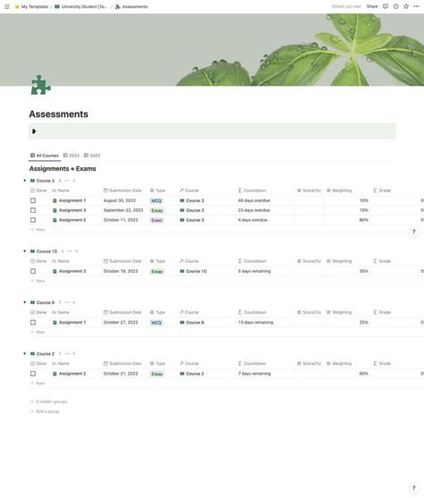 #Green_Aesthetic_Notion #Assignment_Tracker_Template #Notion_Template_For_Students #Free_Notion_Templates Notion Assignment Tracker, Assignment Tracker Template, School Notion, Free Notion Templates, School Planner Template, Notion Setup, Assignment Tracker, Setup Inspiration, Template Green