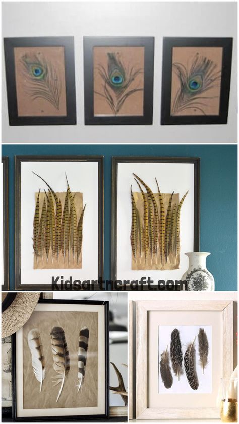 DIY Framed Feather Art Decor Ideas Feather Display Ideas, Art Decor Ideas, Easter Bible Verses, Feather Crafts Diy, Bird Nests, Chicken Crafts, Watercolor Feather, Popular Crafts, Natural Science