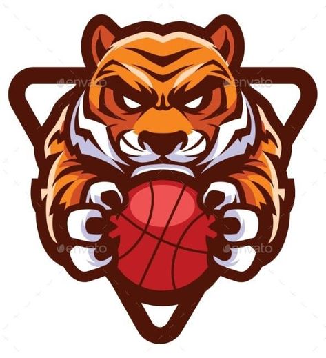 Tiger Basketball, Basketball Mascot, Aggressive Animals, Tiger Mascot, Tiger Vector, Ball Basketball, Strong Symbol, Symbol Tattoo, Logo Mascot