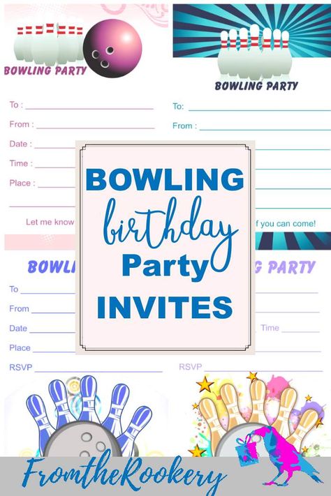 Free Printable Bowling Invitations - Birthday Party Invites for Kids Bowling Birthday Party Invitations Free, Bowling Birthday Party Invitations, Birthday Party Invitations Diy, Bowling Invitations, Bowling Birthday Invitations, Bowling Party Invitations, Bowling Birthday Party, Bowling Birthday, Birthday Party Invites