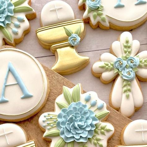 Confirmation Sugar Cookies, Communion Cookies Decorated, First Communion Cookies Decorated, Cookies Bautismo, Confirmation Cookies, Communion Cookies, Communion Sets, First Communion Decorations, Best Apple Pie