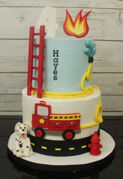 Fire truck themed Birthday Cake Fire Truck Theme Birthday Cake, Fire Truck Theme Cake, Fire Truck Cakes, Fire Truck Birthday Party Ideas Cake, Fire Fighters Birthday Theme, Fire Truck Cakes For Boys, Fire Themed Cake, Fire Truck Birthday Cake, Fire Truck Themed Birthday Party