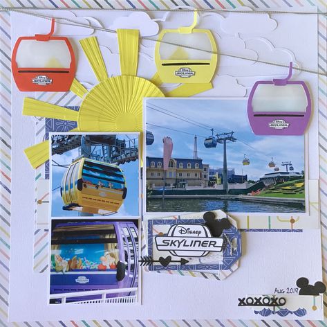 Disney Scrapbooking, Disney World Scrapbook Ideas, Orlando Scrapbook Ideas, Disneyland Scrapbook Ideas, Disney World Scrapbook, Theme Park Scrapbook Layouts, Disney Rides Scrapbook Pages, Disney Springs Scrapbooking Layouts, Scrapbook Themes