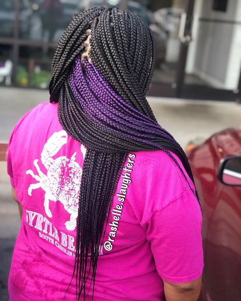 Box Braids Burgundy And Black, Red And Purple Box Braids, Ombre Burgundy Box Braids, Box Braid Hairstyle, Ombre Red Box Braids, Peek A Boo Box Braids, Peak A Boo Hair, Toddler Braid Styles, Peekaboo Braids