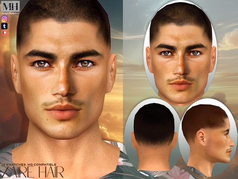 MagicHand's Zaire Hair Buzz Cut For Men, Buzz Cut Hairstyles, Mod Hair, The Sims 4 Pc, Sims 4 Mods Clothes, Sims 1, Sims 4 Cas, Rose Hair, Buzz Cut