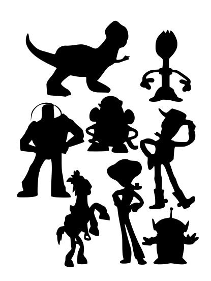 Toy Story Stencils, Toy Story Silhouette Svg, Toy Story Svg Free, Disney Character Silhouettes, Toy Story Silhouette, Toy Story Cricut, Disney Characters Silhouettes, Toy Story Svg, Disney Silhouette Art