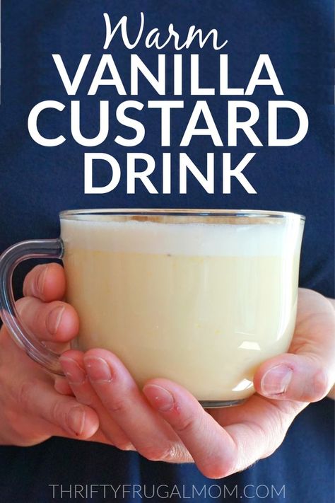 Custard Drink, Warm Drinks Recipes, Hot Drinks Recipes, Cozy Drinks, Frugal Mom, Vanilla Custard, Coffee Drink Recipes, Winter Drinks, Hot Chocolate Recipes