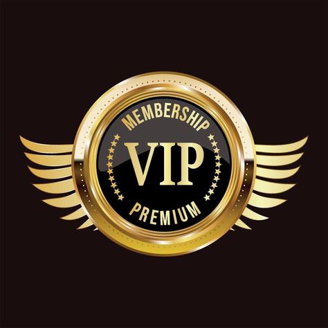 Golden badge VIP premium member design isolated on black background Griffin Logo, Vip Logo, Vip Club, Logo Wallpaper, Club Logo, Crown Royal, The Golden, Black Background, Black Backgrounds