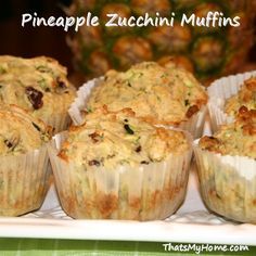 Pineapple Zucchini Muffins - Recipes Food and Cooking Zucchini Pineapple Muffins, Zucchini Pineapple, Goodies Recipes, Pineapple Muffins, Zucchini Muffin Recipes, Bountiful Baskets, Eat Cupcakes, Csa Recipes, Bake Goods